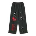 Unisex Striped Pleated Pants