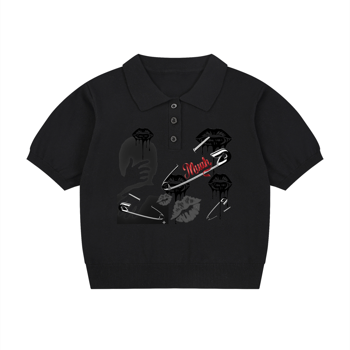 Women’s Knit Cotton Polo Shirt kiss