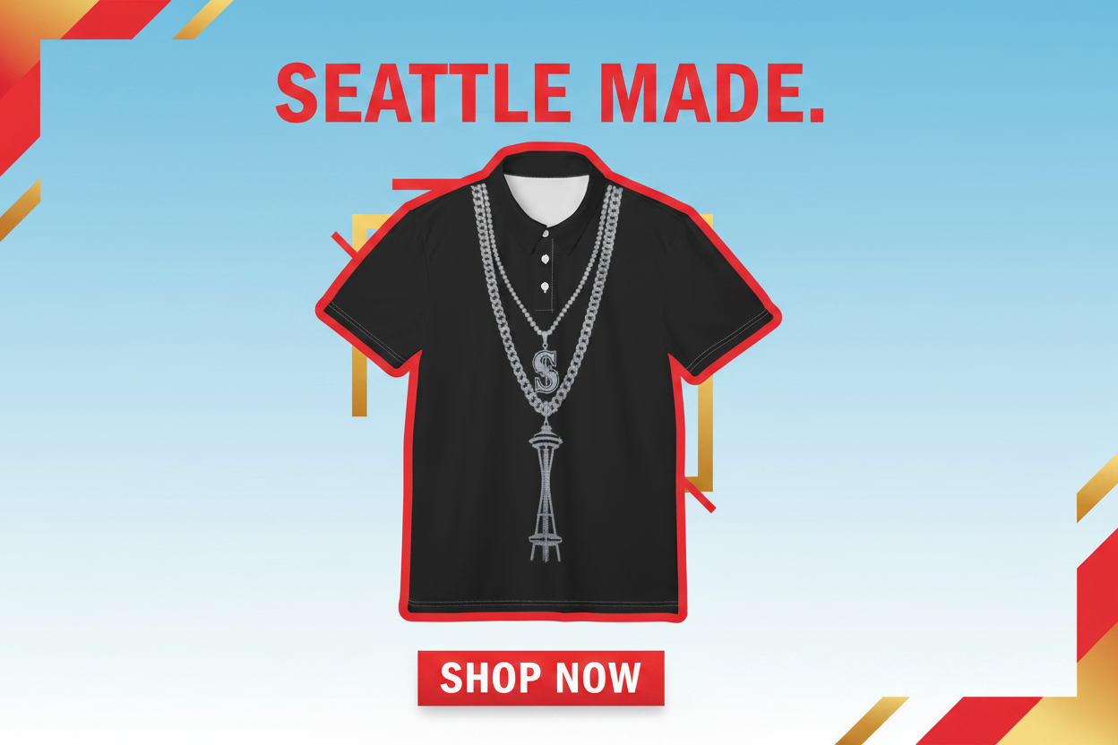 Space Needle Polo Hero Banner — Happy & Bright